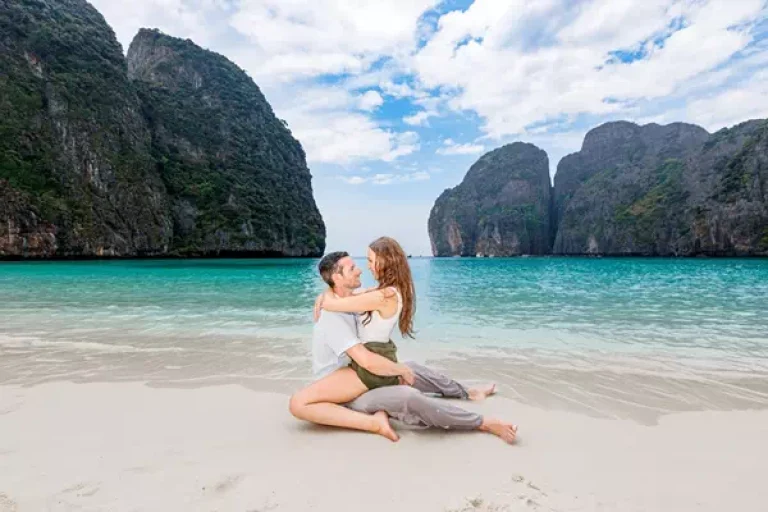 Honeymoon couple enjoying a 5-day island trip in Port Blair and Neil Island.