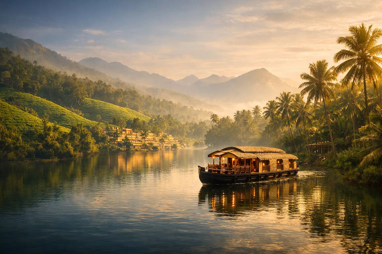 Kerala tour packages featuring Munnar tea gardens, Alleppey backwaters and scenic holiday experiences